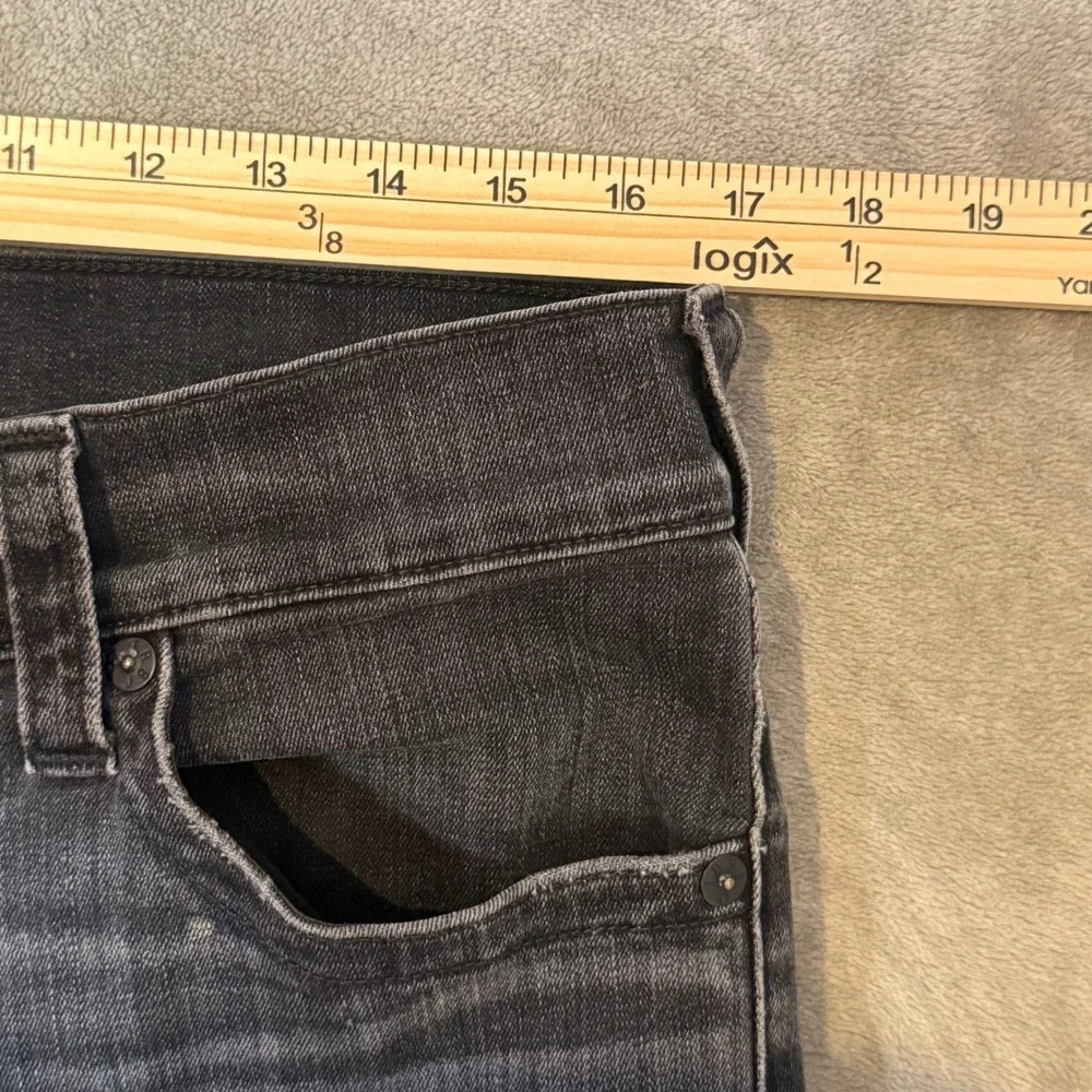True Religion Relaxed Taper Jeans‎ Mens 30 Black Whiskered Distressed Streetwear